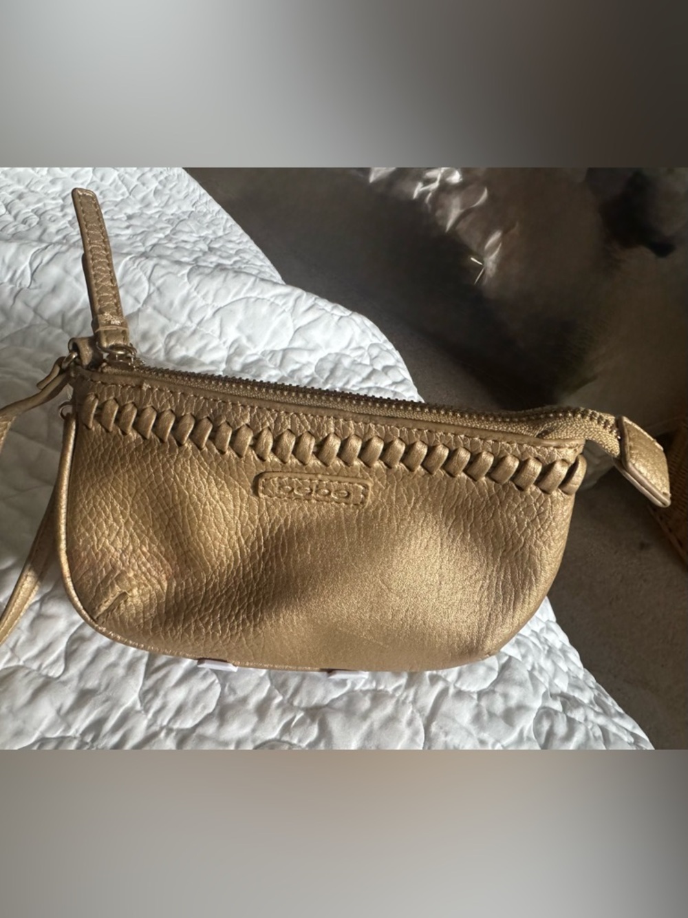 Bebe Blush Pink Zip Clutch with Metallic beading and zipper. NWT - Picture 5 of 5